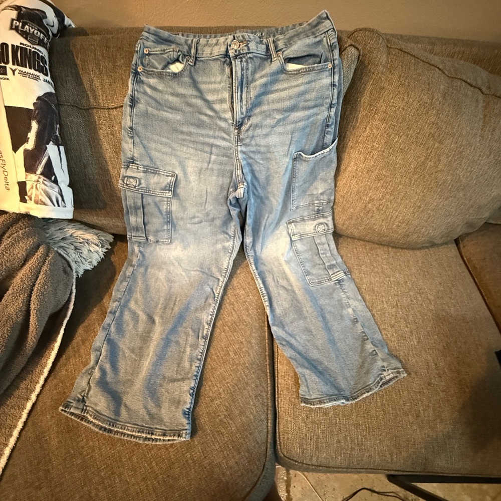 American Eagle Blue Cargo Jeans